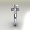 Italian Bridal 14K White Gold 1.5 Carat Cubic Zirconia Diamond Wedding Ring AR119-14WGDCZ-3