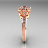 Modern Classic 10K Pink Gold 1.5 Carat CZ Diamond Crown Engagement Ring AR128-10KPGCZD-3