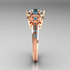 Modern Classic 18K Rose Gold 1.5 Carat Aquamarine Crown Engagement Ring AR128-18RGAQQ-3