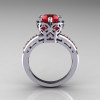 Classic Armenian 950 Platinum 1.5 Carat Rubies Crown Engagement Ring AR128-PLATRR-2