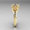 Modern Classic 14K Yellow Gold 1.5 Carat CZ Diamond Crown Engagement Ring AR128-14YGDCZ-3
