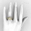Modern Classic 14K Yellow Gold 1.5 Carat CZ Diamond Crown Engagement Ring AR128-14YGDCZ-4