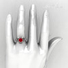 Modern Antique 14K White Gold 1.0 Carat Ruby Diamond Designer Engagement Ring RR131-14KWGDRR-5