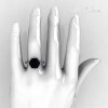 Classic Russian Bridal 10K White Gold 5.0 Carat Black Diamond Solitaire Ring RR133-10KWGBD-4