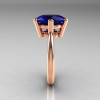 Classic Russian Bridal 14K Rose Gold 5.0 Carat Blue Sapphire Solitaire Ring RR133-14KRGBD-3