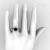 French 950 Platinum 1.5 Carat Black Diamond Designer Solitaire Engagement Ring R151-PLATBD-4