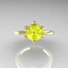 French 10K Yellow Gold 1.5 Carat Yellow Sapphire Designer Solitaire Engagement Ring R151-10KYGYS-5