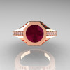 Modern Edwardian 14K Rose Gold 1.5 Carat Garnet Diamond Engagement Ring R155-14KRGDG-5