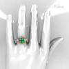 Modern Edwardian 18K Yellow Gold 1.5 Carat Emerald Diamond Engagement Ring R155-18KYGDEM-5