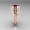 Modern Edwardian 14K Rose Gold 1.5 Carat Garnet Diamond Engagement Ring R155-14KRGDG-3