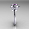 Classic 14K White Gold 1.0 Carat Lilac Amethyst Diamond Bridal Engagement Ring R400-14KWGDLA-3
