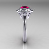 Classic 10K White Gold 1.0 Carat Ruby Diamond Bridal Engagement Ring R400-10KWGDR-3