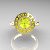 Classic 10K Yellow Gold 1.0 Carat Yellow Topaz Bridal Engagement Ring R400-10KYGYTT-4