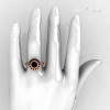 Classic 14K Rose Gold 1.0 Carat Black Diamond Bridal Engagement Ring R400-14KRGBDD-5