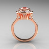 Classic 18K Rose Gold 1.0 Carat Morganite Diamond Bridal Engagement Ring R400-18KRGDMO-2