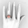Classic 18K Rose Gold 1.0 Carat Morganite Diamond Bridal Engagement Ring R400-18KRGDMO-5