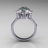 Classic 14K White Gold 1.0 Carat Mystic Topaz Diamond Bridal Engagement Ring R400-14KWGDMT-2