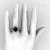 Classic 950 Platinum 3.0 Carat Black Diamond Greek Galatea Bridal Wedding Ring AR114-PLATBDD-4