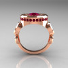 Modern 18K Rose Gold 1.0 Carat Garnet Diamond Designer Engagement Ring R163-18KRGDGG-2