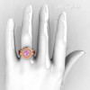 Modern 10K Rose Gold 1.0 Carat Light Pink Topaz Diamond Designer Engagement Ring R163-10KRGDLPT-5
