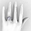 Classic 14K White Gold Marquise and 5.0 CT Round Zirconia Solitaire Ring R160-14KWGCZZ-5