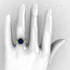 Modern Vintage 18K Yellow Gold 2.5 Carat London Blue Sapphire Diamond Wedding Engagement Ring R167-18KYGDLBS-5