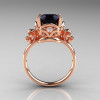 Modern Vintage 14K Rose Gold 2.5 Carat Black Diamond Wedding Engagement Ring R167-14KRGDBD-2
