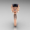 Modern Vintage 14K Rose Gold 2.5 Carat Black Diamond Wedding Engagement Ring R167-14KRGDBD-3