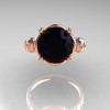 Modern Vintage 14K Rose Gold 2.5 Carat Black Diamond Wedding Engagement Ring R167-14KRGDBD-4