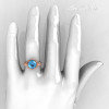 Modern Vintage 10K Rose Gold 2.5 Carat Aquamarine Diamond Wedding Engagement Ring R167-10KRGDAQ-5