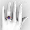 Modern Vintage 14K Rose Gold 2.5 Carat Alexandrite and Light Pink Sapphire Wedding Engagement Ring R167-14KRGLPSAL-5