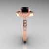 Classic 18K Rose Gold 1.5 Carat Black Diamond Solitaire Wedding Ring R115-18KRGDBD-3