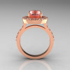 Classic 10K Rose Gold 1.5 Carat Morganite Diamond Solitaire Wedding Ring R115-10KRGDMO-2
