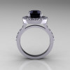 Classic 10K White Gold 1.5 Carat Black Diamond Solitaire Wedding Ring R115-10KWGDBD-2