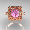 Modern Antique 14K Rose Gold 1.0 Carat Light Pink Sapphire Engagement Ring AR116-14KRGLPS-3