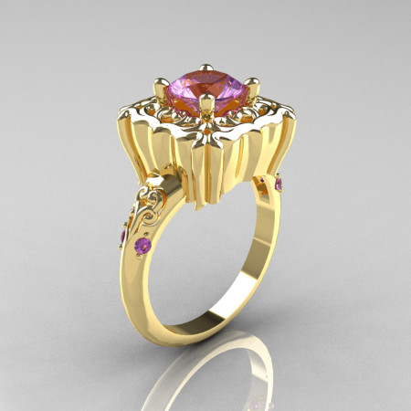 Modern Antique 10K Yellow Gold 1.0 Carat Lilac Amethyst Engagement Ring AR116-10KYGLA-1