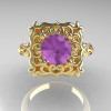 Modern Antique 10K Yellow Gold 1.0 Carat Lilac Amethyst Engagement Ring AR116-10KYGLA-3