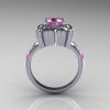 Modern Antique 950 Platinum 1.0 Carat Light Pink Topaz Engagement Ring AR116-PLATLPT-2