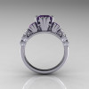 Classic 950 Platinum 1.25 CT Princess Alexandrite Diamond Three Stone Engagement Ring R171-PLATDAL-2