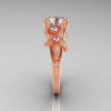 Fantasy Vintage 18K Rose Gold 1.0 CT Round White Sapphire Diamond Sea Star Engagement Ring R173-18KRGDWS-3