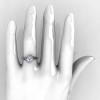 Modern French 14K White Gold .93 CT Princess CZ Diamond Engagement Wedding Ring R176-14WGDCZ-5
