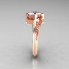 Modern French 10K Rose Gold .93 CT Princess White Sapphire Diamond Engagement Wedding Ring R176-10RGDWS-3