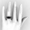 Designer Classic 10K Black Gold 1.0 CT Black Diamond  Leaf and Vine Wedding Ring Engagement Ring R180-10KBGDBD-5