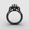 14K Black Gold Cubic Zirconia Diamond Wedding Ring Engagement Ring NN101-14KBGDCZ-2