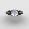14K Black Gold Cubic Zirconia Diamond Wedding Ring Engagement Ring NN101-14KBGDCZ-3