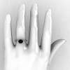 14K White Gold Black Diamond Wedding Ring Engagement Ring NN101-14KWGDBD-4