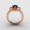 14K Rose Gold Black Diamond Wedding Ring Engagement Ring NN102-14KRGDBD-2