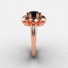 14K Rose Gold Black Diamond Wedding Ring Engagement Ring NN102-14KRGDBD-3