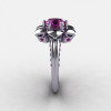 950 Platinum Amethyst Wedding Ring Engagement Ring NN102-PLATAM-3