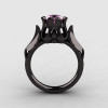 Natures Nouveau 14K Black Gold Light pink Topaz Wedding Ring Engagement Ring NN105-14KBGLPT-3